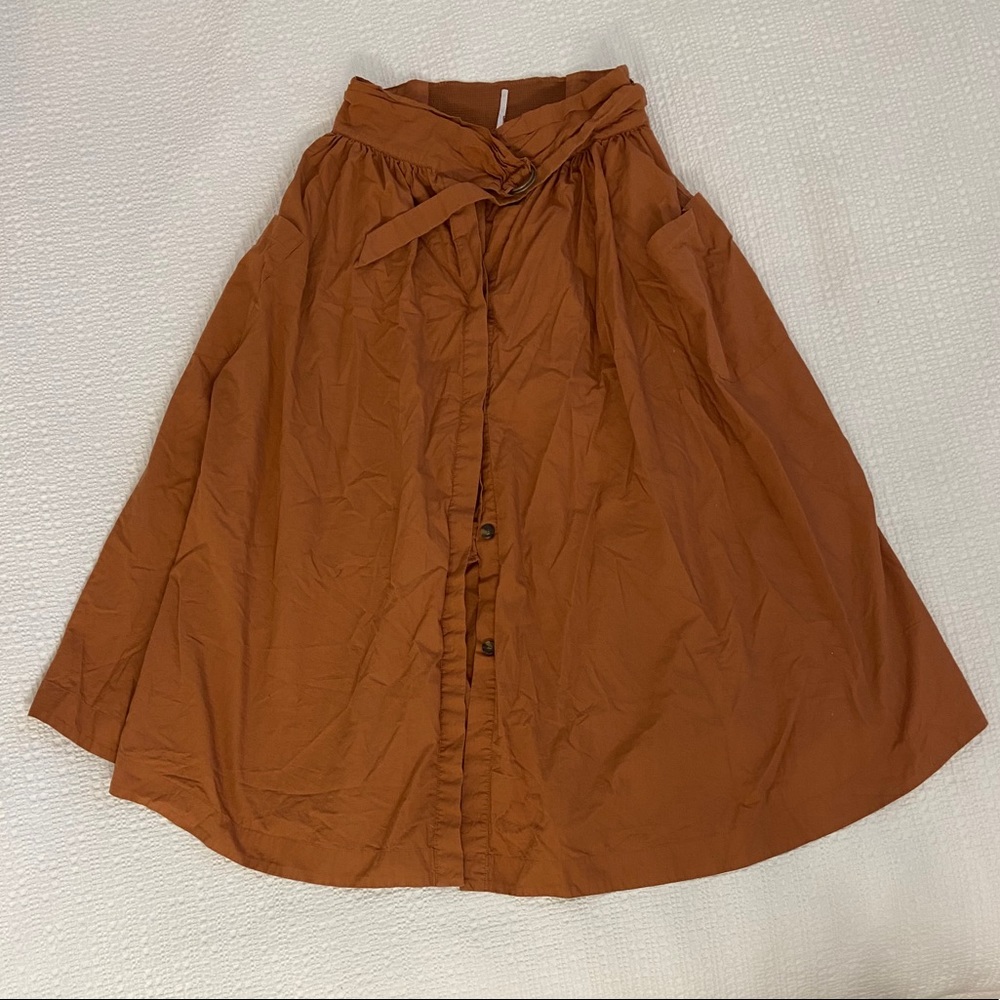 Free people burnt orange skirt